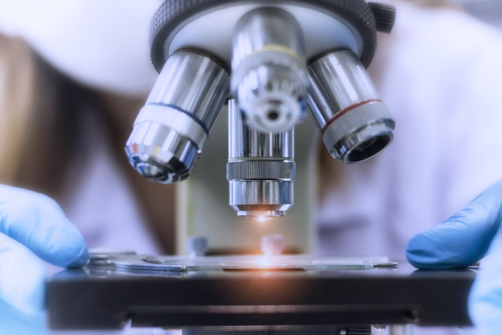 Close up picture of microscope in the laboratory