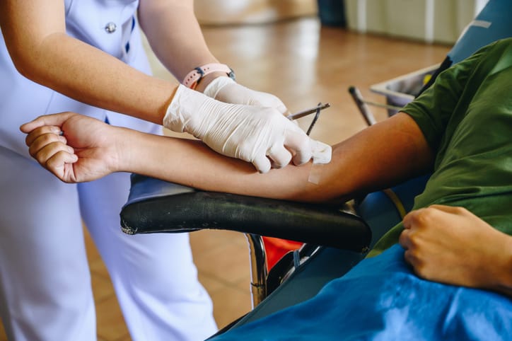 Photo shows blood donation